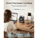 Otlonpe Portable Desk Misting Fan, 5000Mah Rechargeable Battery Powered, Powerful Desk Fan With Mist, 5 Speeds, 110Ml Water Tank, 6.5 Inch Personal Cooling Mister Fans For Travel Home Office Bedroom