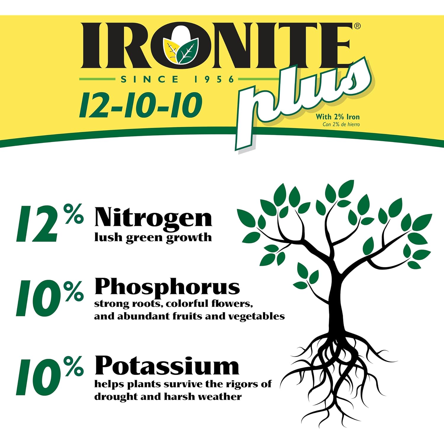 Ironite Plus Shrubs, Trees Plant Food Bag Granular 12-10-10 3Lb