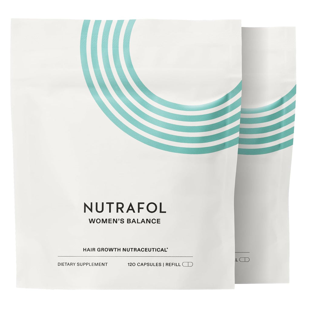 Nutrafol Women'S Balance Hair Growth Supplements, For Ages 45+, Clinically Proven For Visibly Thicker Hair And Scalp Coverage, Dermatologist Recommended - 2 Month Supply, 2 Refill Pouches