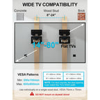Ultra Slim Tv Wall Mount Compatible With 14"-80" Flat & Frame Tvs Only, 0.3" Micro-Gap Low Profile Tv Mount, Minimalist Look, Blends Any Interior, Hold Up To 100Lbs