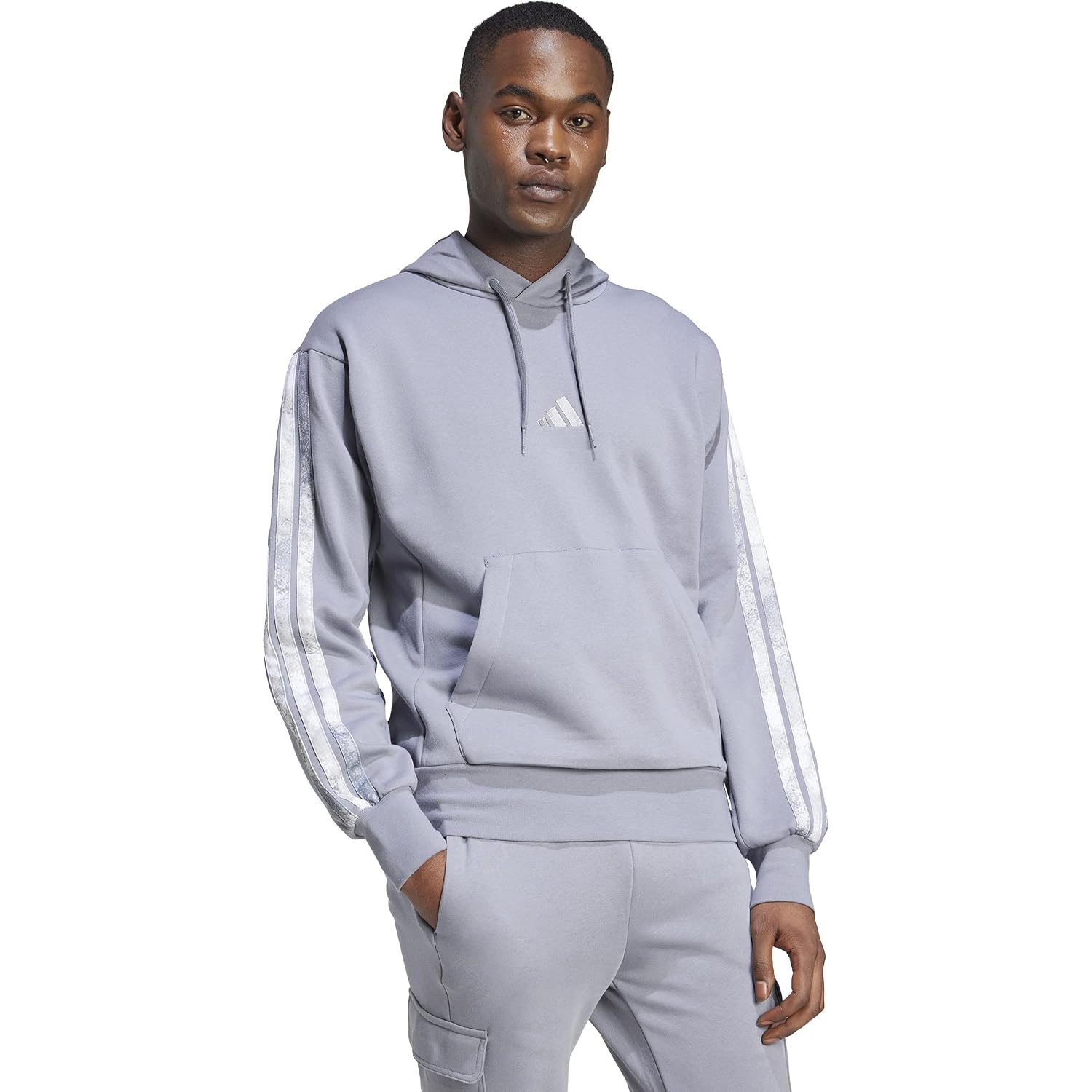 Adidas Men'S All Over Printed Colorblock Hoodie
