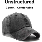 PFFY 2 Packs Vintage Washed Distressed Baseball Cap Golf Dad Hat for Men Women Black/Blue