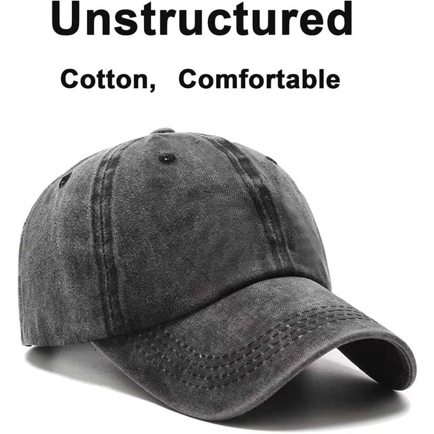 PFFY 2 Packs Vintage Washed Distressed Baseball Cap Golf Dad Hat for Men Women