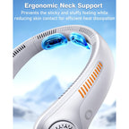 Portable Neck Fan - Rechargeable Personal Fan With Neck Support, 5000Mah, 5-Speed Quiet, Lightweight Long Lasting Bladeless Fan, Wearable Cooling Fan For Hot Flashes, Travel, Gifts For Men Women
