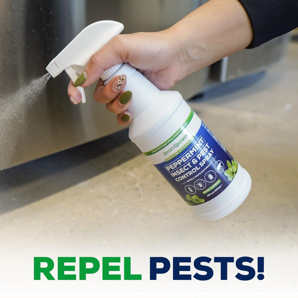 Peppermint Oil Pest Repellent Spray, All Natural, Ready-To-Use, 16 Fl Oz | Peppermint Oil Formula, Repels Mice, Spiders, Ants, Wasps, Bugs, Indoor & Outdoor Use, Smart Grower