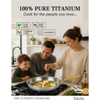 12" Titanium Pans For Cooking | Food-Grade Pure Titanium Frying Pan Pro With Lid & Spatula | Pfas/Pfoa/Ptfe Free Nonstick Cookware | Dishwasher & Oven Safe, Kitchen Induction Compatible