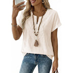 Evaless Womens Tops Summer Trendy Dressy Casual Boho V Neck Short Sleeve Shirts Work Business Cute Loose Blouses
