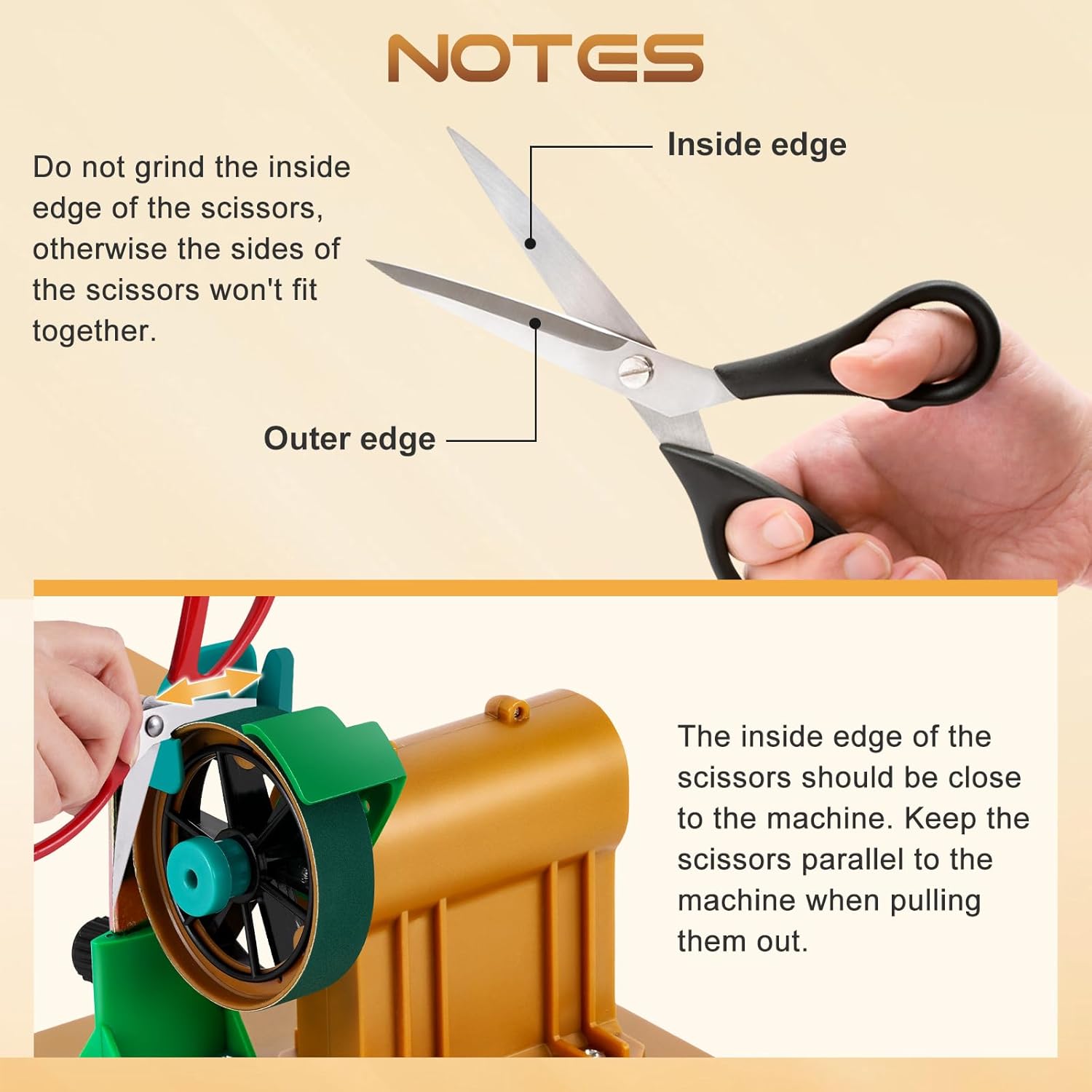Hair Scissors Grinding Machine w / 13 Sand Rings, Hair Shear Sharpener Hair Cutting Shear Grinder for Barber Scissors, Tailor Scissors, Knife