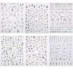 Christmas Nail Stickers - 8 Sheets 3D Holographic Winter Nail Decals Santa Claus Deer Snowflakes Snowmen Xmas Nail Art Sticker Manicure DIY Nail Decorations for Women Girls