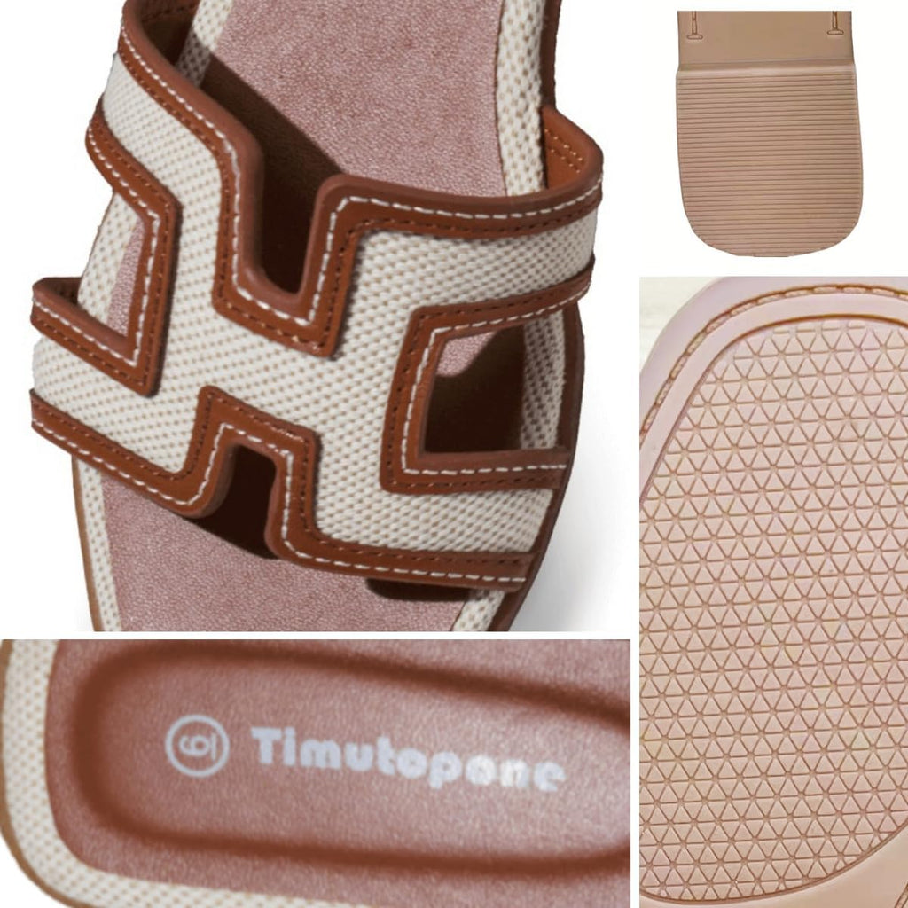 H Flat Sandals For Women Dressy Lightweight Comfortable Slide Sandal Fashion Summer Trendy Casual Slip-On Shoes