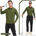 Tvksom 5 Pack Polo Shirts For Men Long Sleeve Quick Dry Mens Polo Shirts Golf T Shirt Moisture Wicking Casual Workout