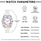 Bisley Watch for Women Big Face Colorful Arabic Numeral Easy to Read Soft Silicone Strap Watch