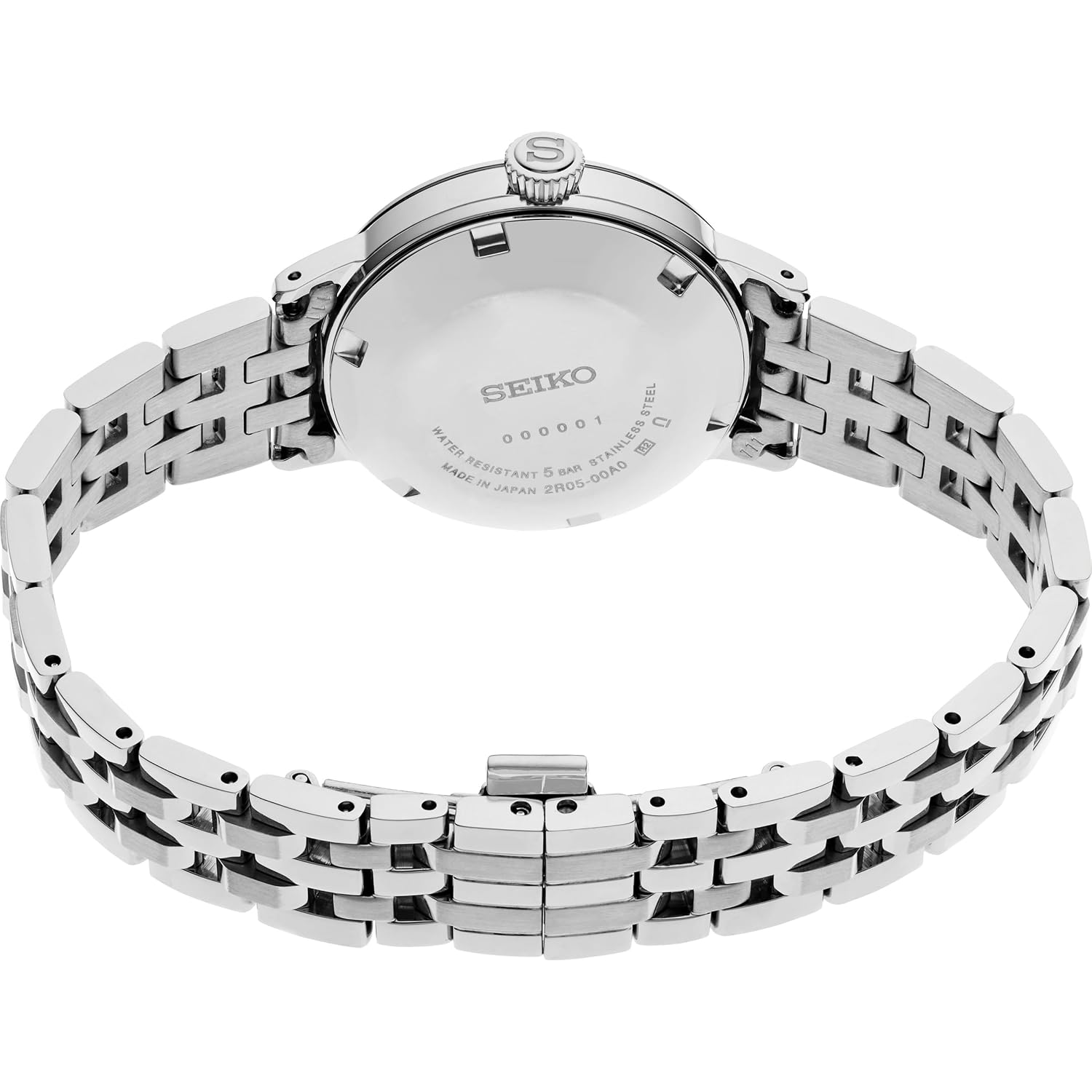Seiko Presage Women'S Cocktail Time Automatic Watch, White Dial With Diamonds, Stainless Steel Bracelet, 50M Water Resistant