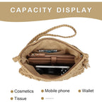 Gladdon Bohemian Small Crossbody Bag for Women Stylish Woven Shoulder Purses with Tassel