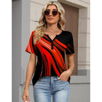 Women's Tops Dressy Casual Summer Blouses Short Sleeve Button V Neck Spring Tee Shirts