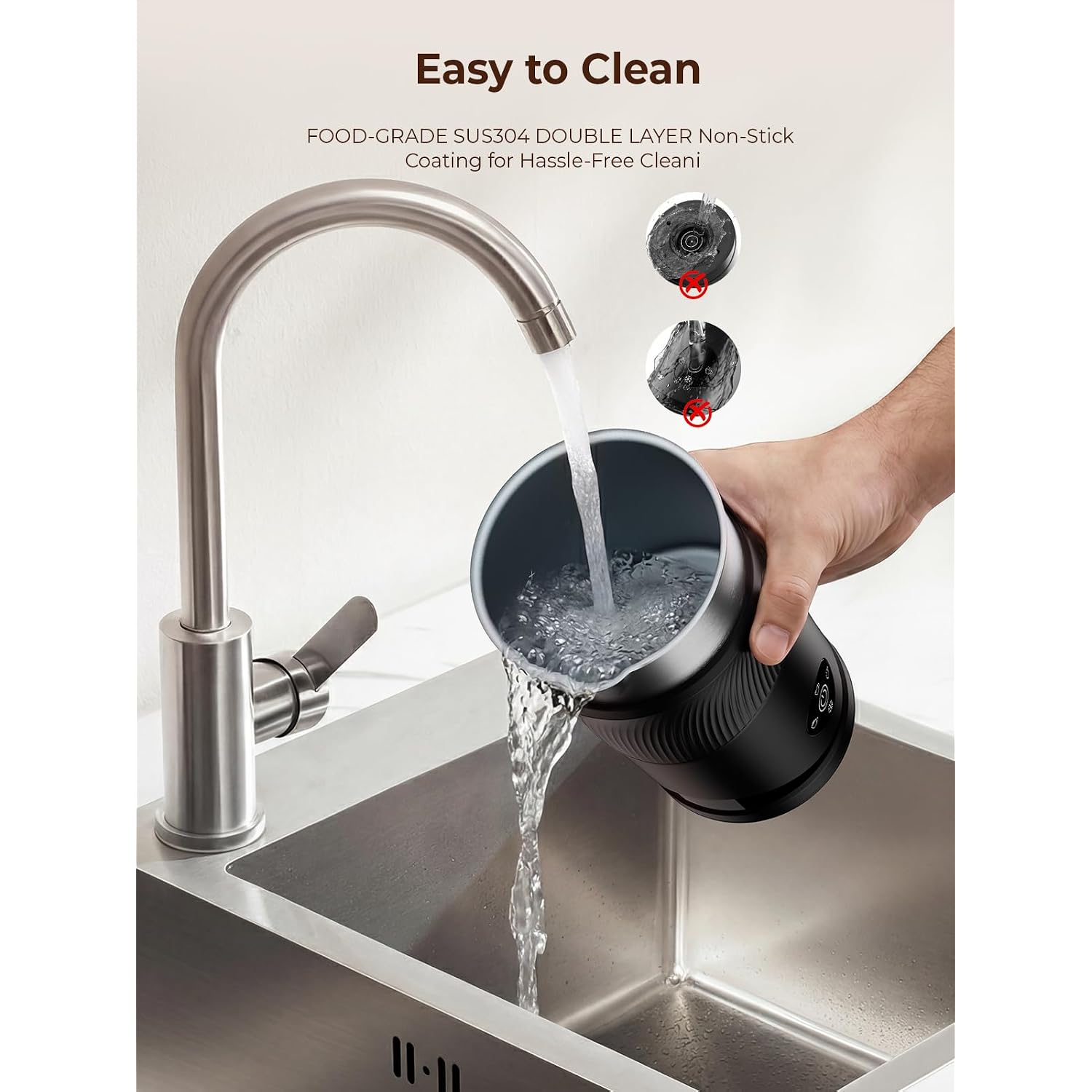 Large Capacity Milk Frother: 4-In-1 Electric Milk Steamer 350Ml, 7700Rpm High Speed, 120S Fast Frothing, Hot & Cold Foam Maker, Helpful Stainless Steel For Latte - Grayish Black