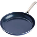 Blue Diamond 12" Nonstick Frying Pan Skillet, Diamond Infused Pfas-Free Ceramic Pot, Dishwasher & Oven Safe, Stay Cool Handle, Durable Non Toxic Metal Utensil Safe, Egg & Omelet Pan, Blue