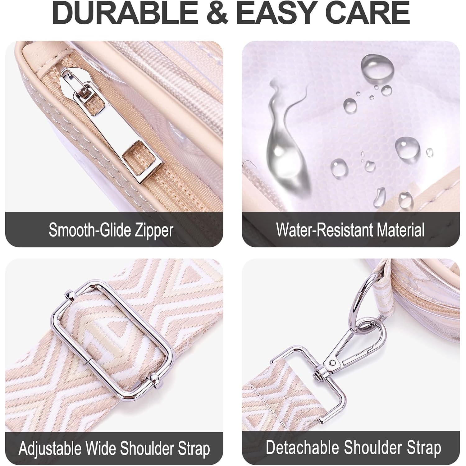Frevaou Clear Bag For Stadium Events Crossbody Bags For Women Transparent Purse For Concerts, Games, Festivals