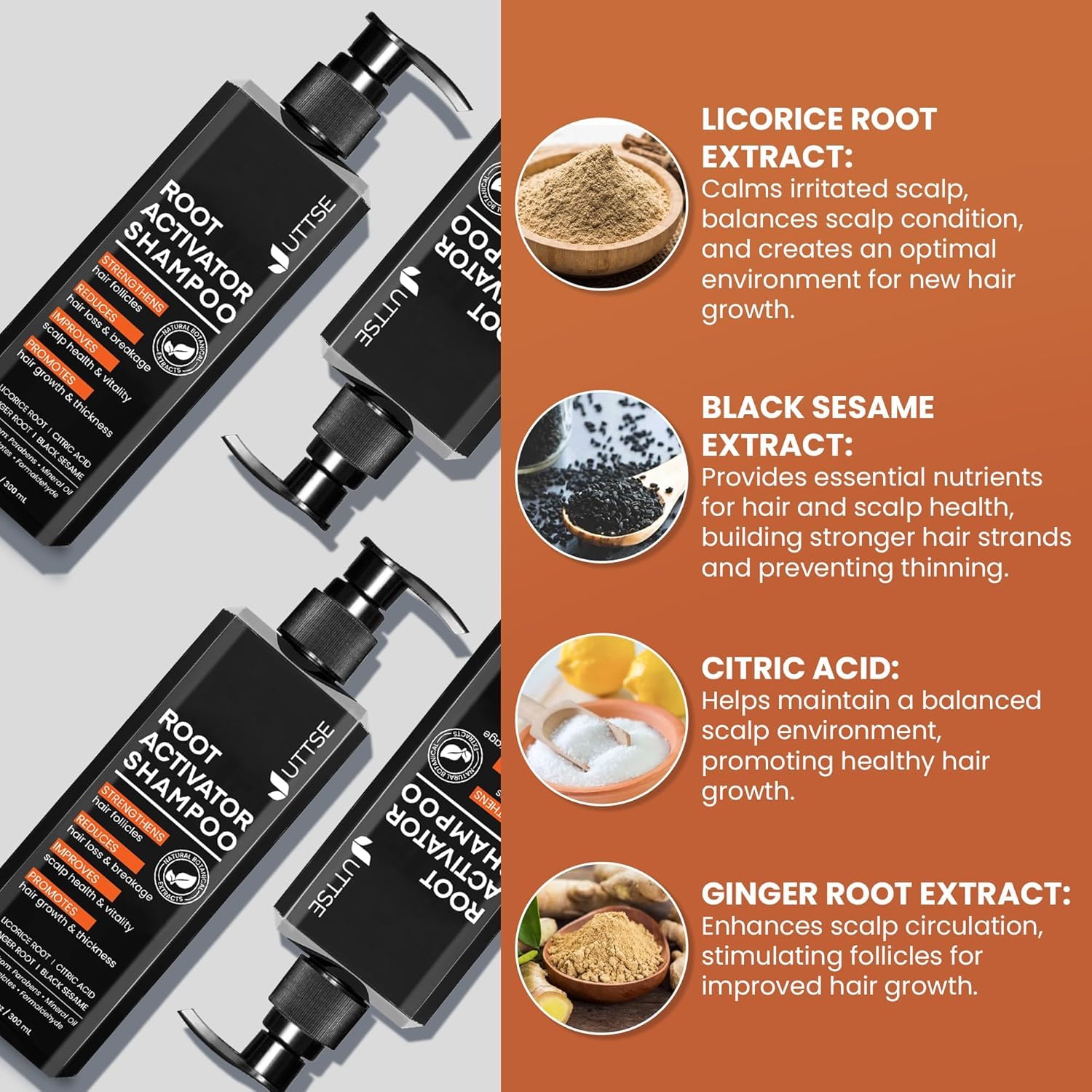 Root Activator Shampoo for Men: Hair Growth Shampoo for Hair Loss and Thinning Hair