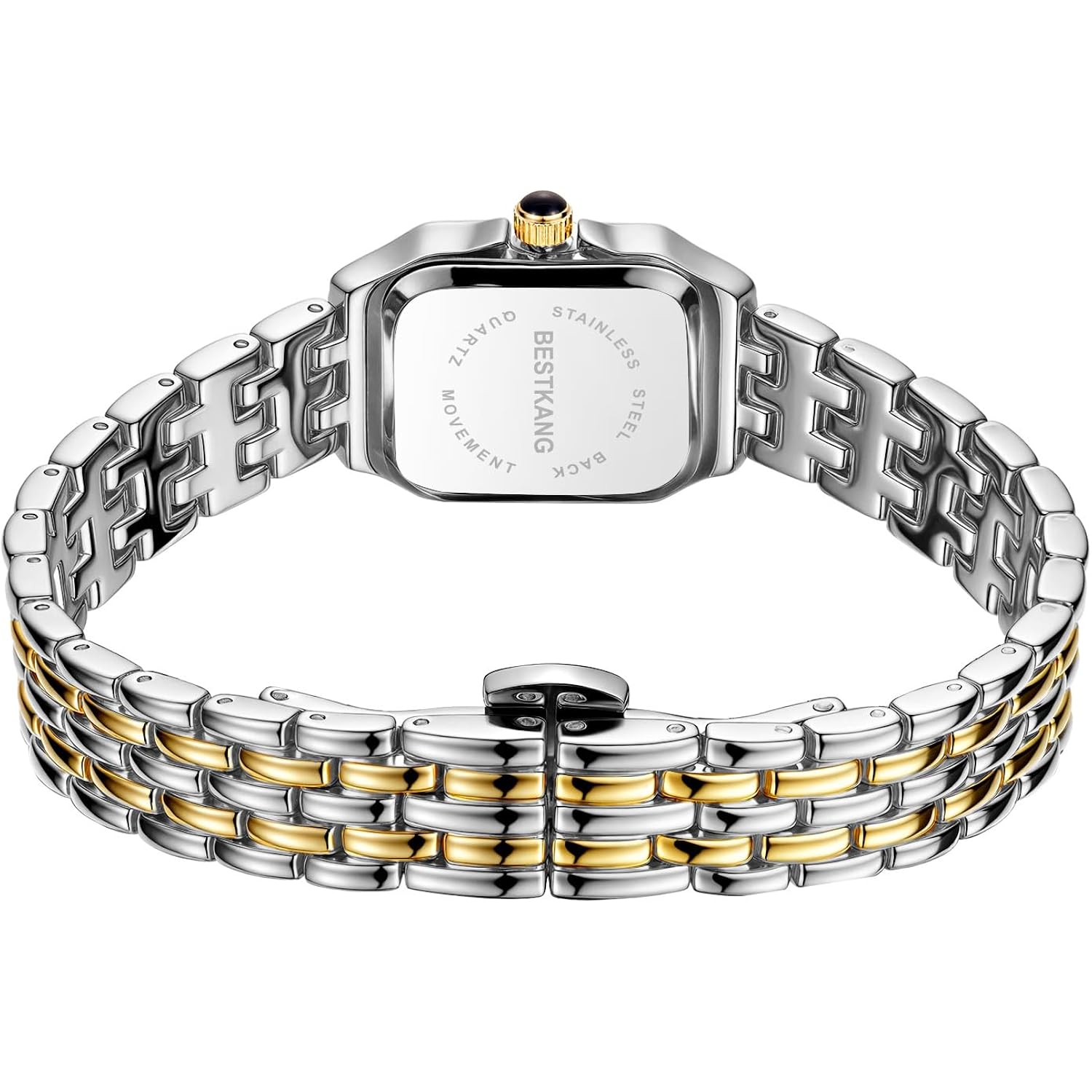 Bestkang Watches For Women Vintage Square Classic Luxury Watch With Roman Numerals Dial Gold Silver Two-Tone Stainless Steel Band Elegant Dress Women'S Wrist Watch