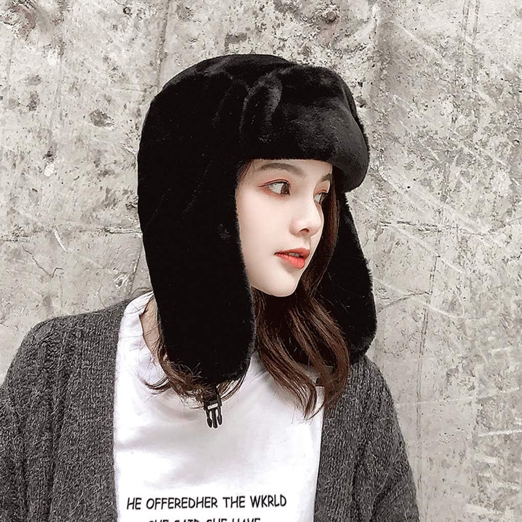 Warm Trapper Hat for Men Women Winter Cozy Plush Faux Fur Ushanka Russian Hats Cold Weather Ear Flap Hunting Snow Eskimo Hat