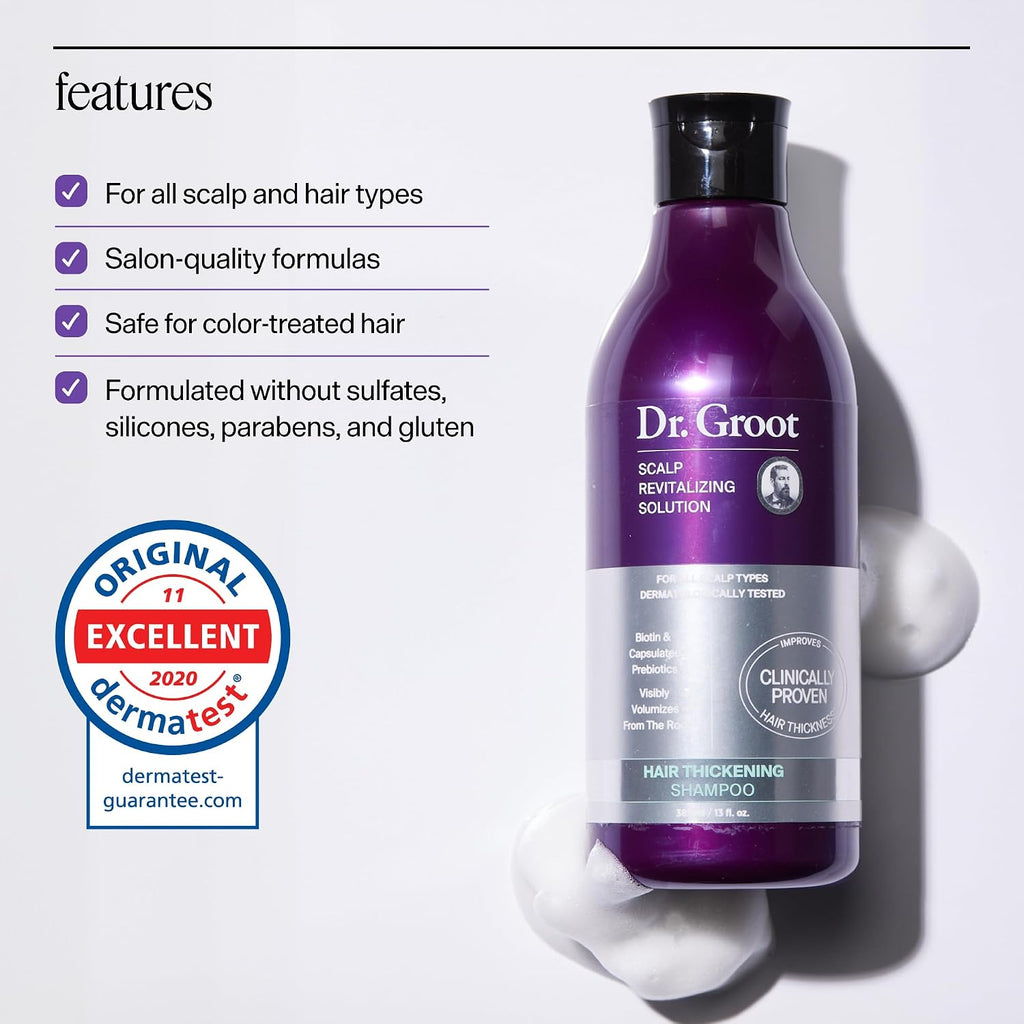 Dr. Groot Hair Thickening Shampoo, Korean Hair Care With Biotin, Rosemary Oil To Help Volumize Thinning, Damaged Hair, Hydrate Hair And Scalp, Biotin Shampoo, Scalp Revitalizing Solution