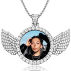 Custom Circle Chain with Picture, Photo Necklace for Men Women, Personalized Picture Pendant, Customized Memorial Gifts for Christmas Birthday Anniversary Family