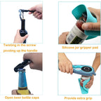 Otstar 6 In 1 Jar And Bottle Opener For Weak Hands, Seniors With Arthritis | Multi-Use Lid Opener Set, Includes Non-Slip Rubber Gripper Pad & Wine Opener, Comfortable Grip, Simple Twist-Off Operation