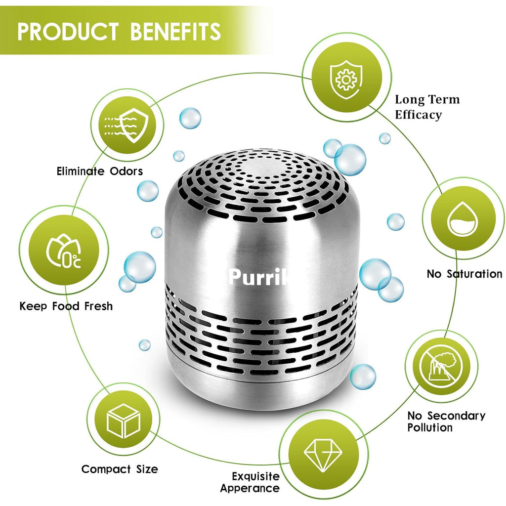 Purriko Refrigerator Deodorizer,Long-Lasting Fridge Odor Eliminator,Fridge Deodorizer,Baking Soda And Activated Carbon Alternative