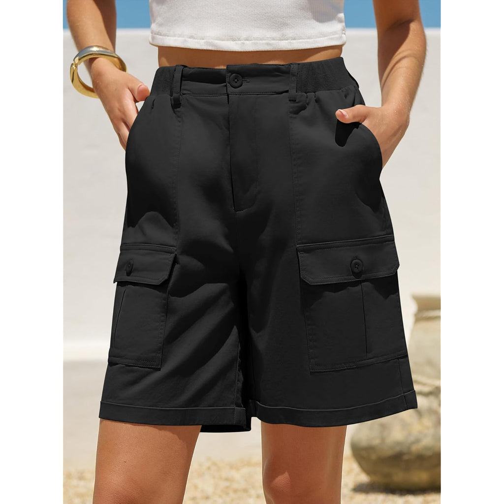 Bermuda Shorts for Women Cargo 2026 Summer Casual High Waisted Shorts Outdoor Beach Vacation Clothes with 6 Pockets