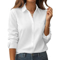 Womens Button Down Shirt Long Sleeve Blouse Business Work Tops Dressy Casual Floral Printed Outfits with Pocket