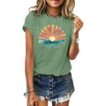 Gemlon Graphic T-Shirts For Women Loose Print Short Sleeve Tops Summer Casual Tees Shirt