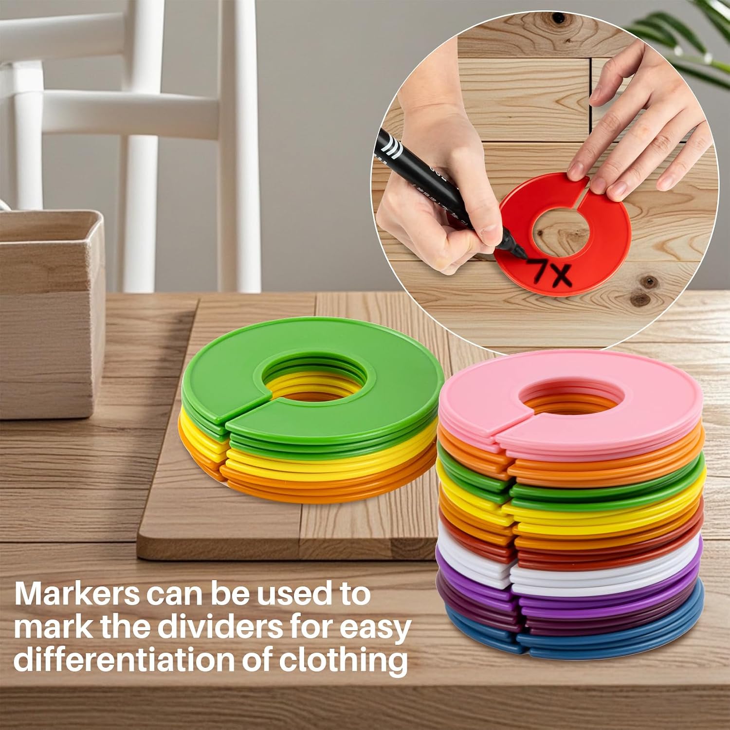 30Pcs Closet Dividers Clothes Organizers - Sukh Closet Organizers Plastic Clothes Size Dividers Labels Separators For Garment Organizer Boutique Hanger Clothing Rack No Burrs 10 Assorted Colors