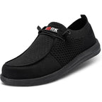 Larnmern Steel Toe Loafers Women Lightweight Comfortable Slip On Walking Casual Flats Sneakers Work Safety Shoes