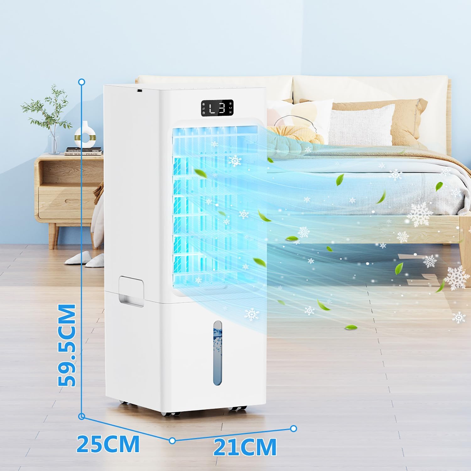 Swamp Cooler, 6L Windowless Portable Air Conditioners, 3-In-1 Evaporative Air Cooler With Remote, 4 Modes & 3 Speeds, 4 Ice Packs, Auto Oscillating, 12H Timer, Quiet Cooling Fan