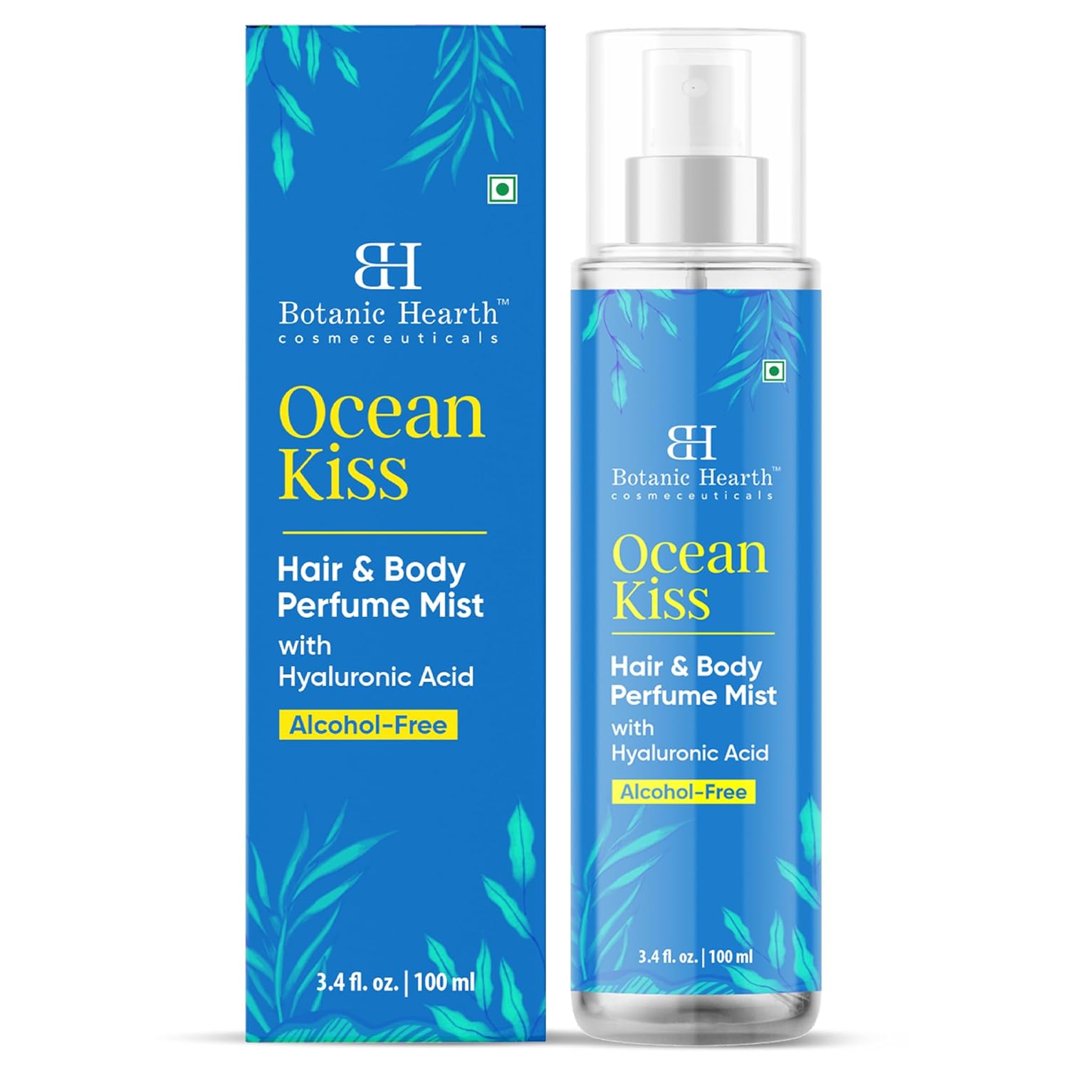 Botanic Hearth Ocean Kiss Hair Perfume & Body Mist, Long-Lasting Hair Deodorizer & Body Scent for Women & Men, Alcohol-Free Clean Fragrance Hair Spray For Everyday Wear, All Day Freshness, 3.4 Fl Oz