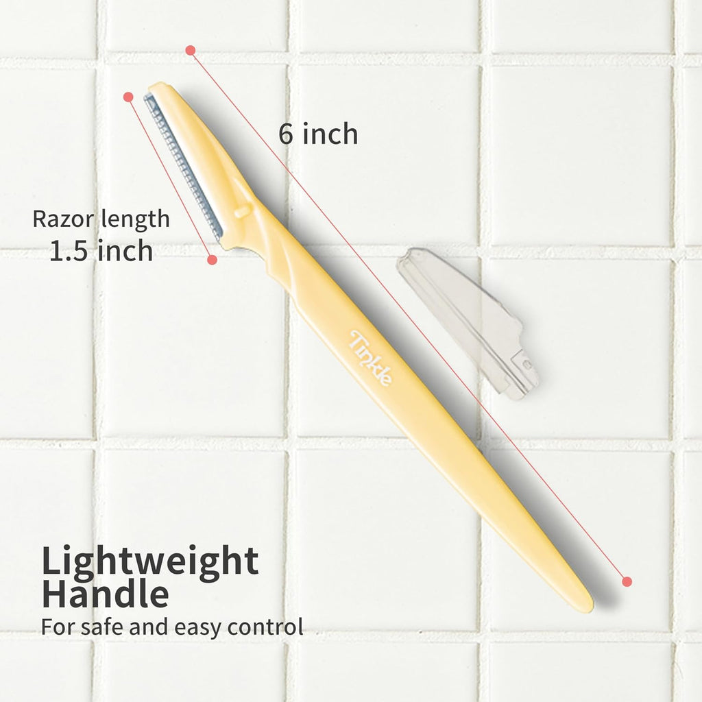 Tinkle Dermaplaning Tool 9ct, Dermaplane Razor for Women, Safe and Easy Peach Fuzz Remover, Eyebrow Trimmer with Protective Cover (3 Packs of 3), Stocking Stuffers