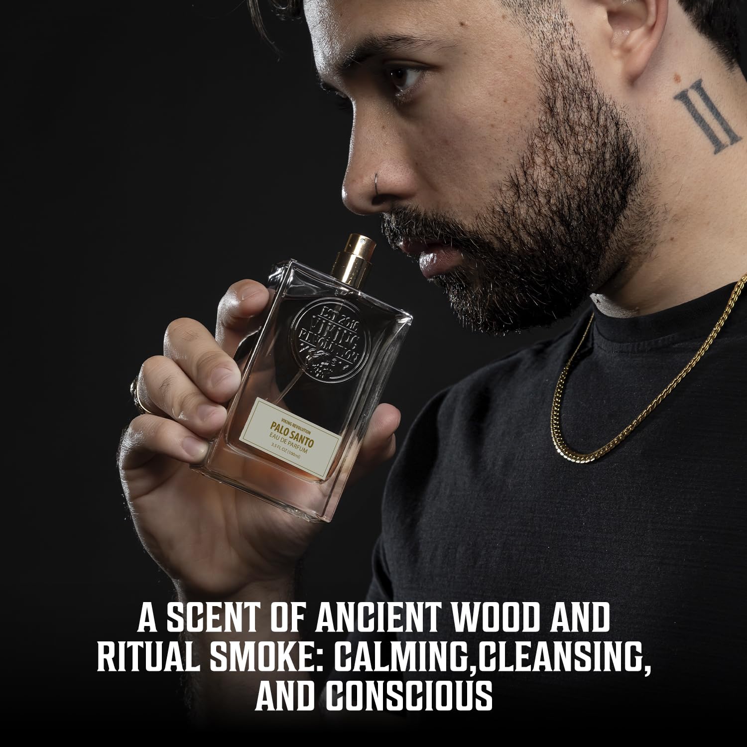 Viking Revolution Palo Santo Cologne For Men - Eau De Parfum - With Notes Of Palo Santo, Wild Pine, Bergamot, Incense, White Sage, Cedarwood, And Raw Resin - (3 Pack, 3.4 Fl Oz Each)