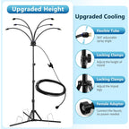 6-Nozzle Adjustable Standing Misters For Outside Patio - Stand Misting System For Cooling Outdoor Areas, Easy To Install & Maintain, Custom Coverage, Durable For Backyard Use.