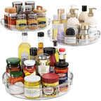 Lamu 3 Pack Lazy Susan Organizer Turntable For Cabinet, Pantry Organizers And Storage, Rotating Condiment Organizer For Kitchen, Table Top, Fridge, Countertop, Spice Organization, 9.25'' 10.6'' 12''