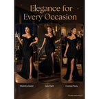 Women Sexy Off Shoulder Prom Evening Gowns Elegant V Neck Short Sleeve Wrap Formal High Split Wedding Guest Dress