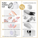 MIZHSE Solid Builder Gel Clear 3D Nail Gel, Non-Stick Hand Sculpting Gels for 3D Nail Art Carving Building Modeling, Nail Extension, Soak Off UV/LED Nail Art Salon Home DIY