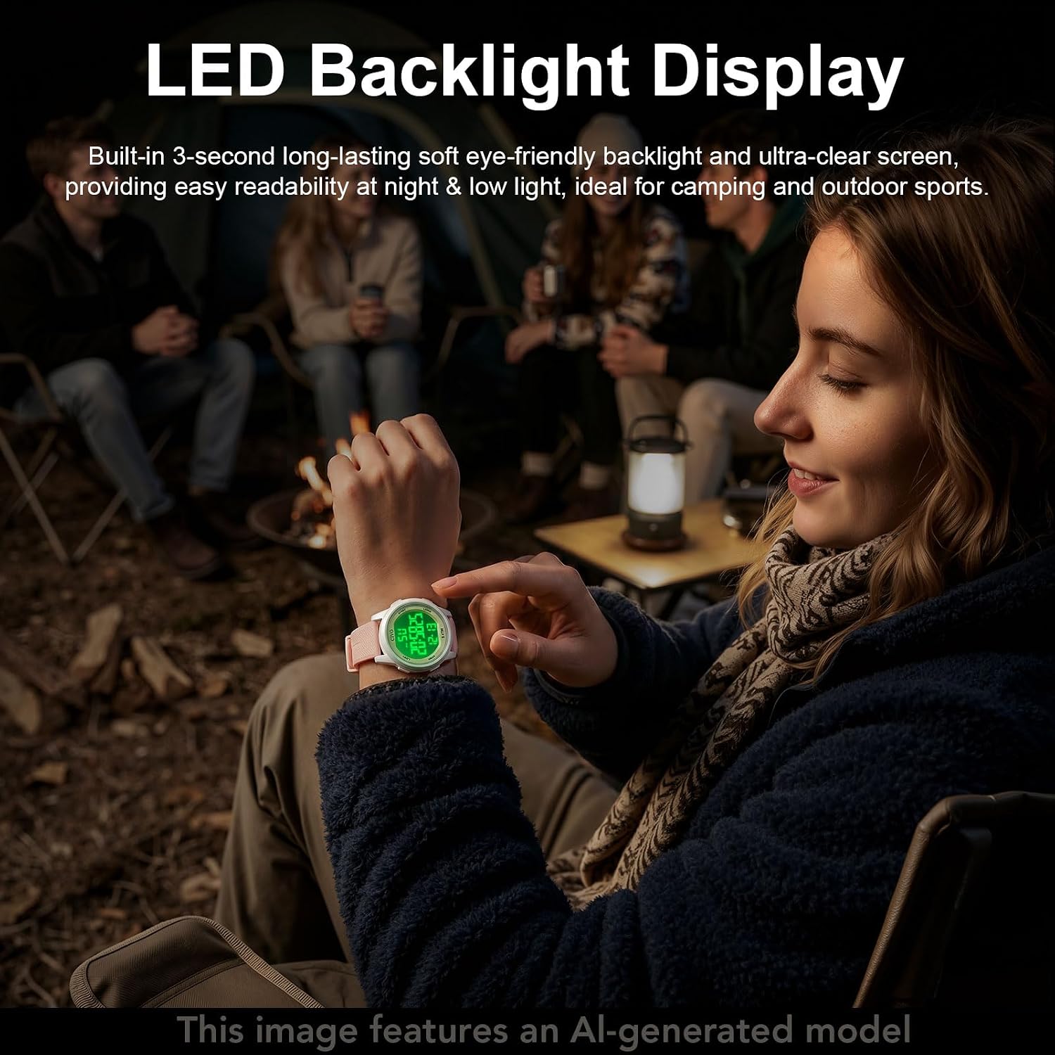 Civo Digital Watches For Women Men: Sports Waterproof Ultra-Thin Big Face Watch Suitable For Larger Wrists - Soft Silicone Wristwatch With Stopwatch Alarm For Outdoor Enthusiast - Running & Hiking