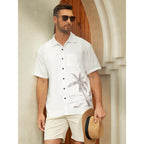 Hardaddy Men'S Hawaiian Shirt Short Sleeves Coconut Printed Button Down Summer Beach Casual Shirts