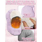 Winter Trapper Hat for Women - Windproof & Waterproof Hat with Removable Mask Goggles Ear Flaps, Purple