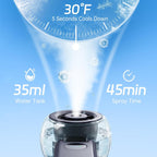 Handheld Misting Fan Portable - Small Personal Mister Fan Blow Cold Air,5000Mah Rechargeable Battery,Water Spray Cooling For Summer Outdoor Travel Beach Lash Makeup,Gifts For Women (Dark Blue)