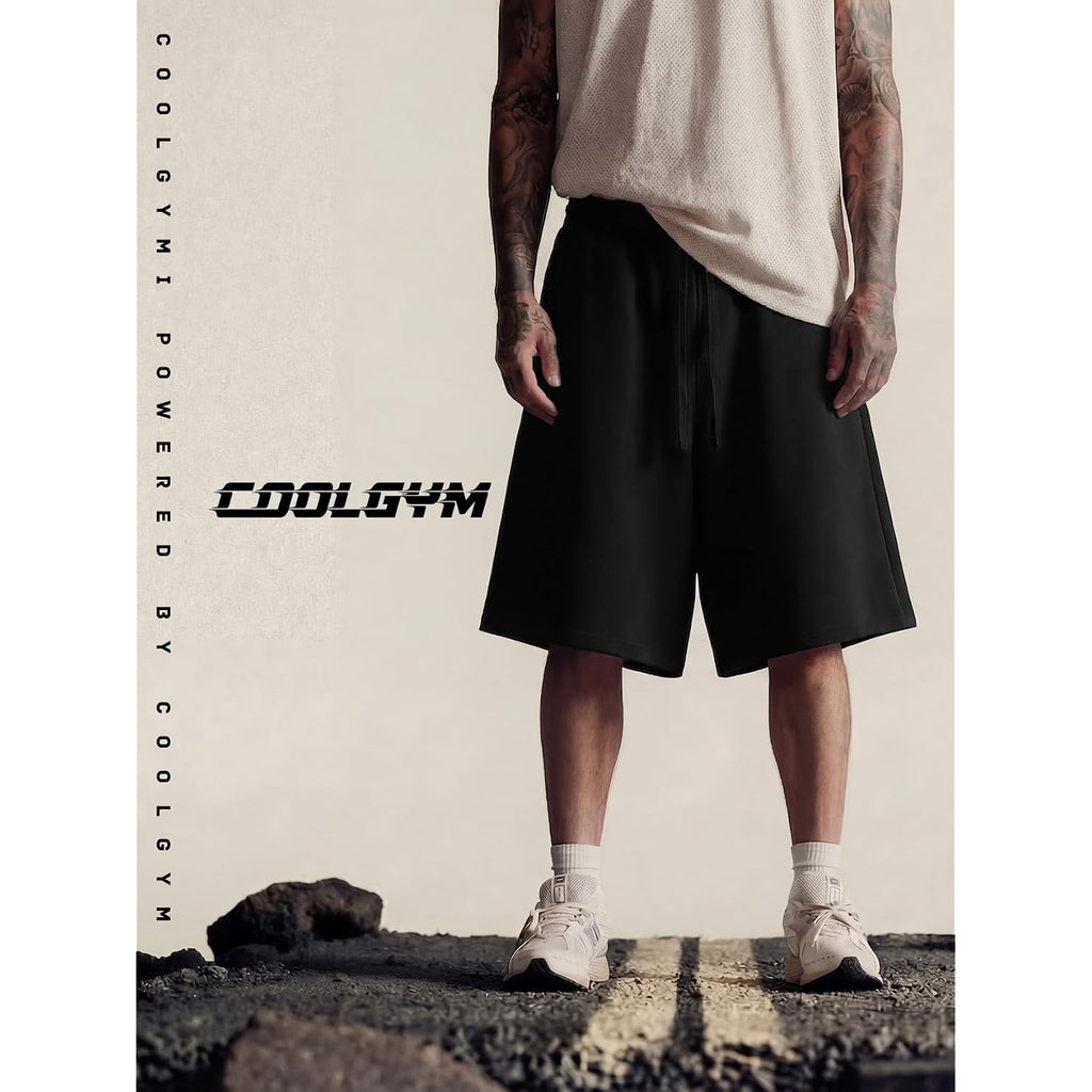 Mens Baggy Sweat Shorts Wide Leg Long Below Knee Oversized Gym Y2K Athletic Casual Loose Shorts Pocket Drawstring