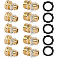 Liulo Tool Garden Hose Repair Connector With Clamps, Fit For 3/4" Or 5/8" Aluminum Garden Hose Fitting, Male And Female Hose Fittings, 5 Sets