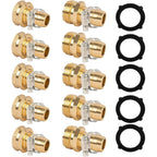 Liulo Tool Garden Hose Repair Connector With Clamps, Fit For 3/4" Or 5/8" Aluminum Garden Hose Fitting, Male And Female Hose Fittings, 5 Sets