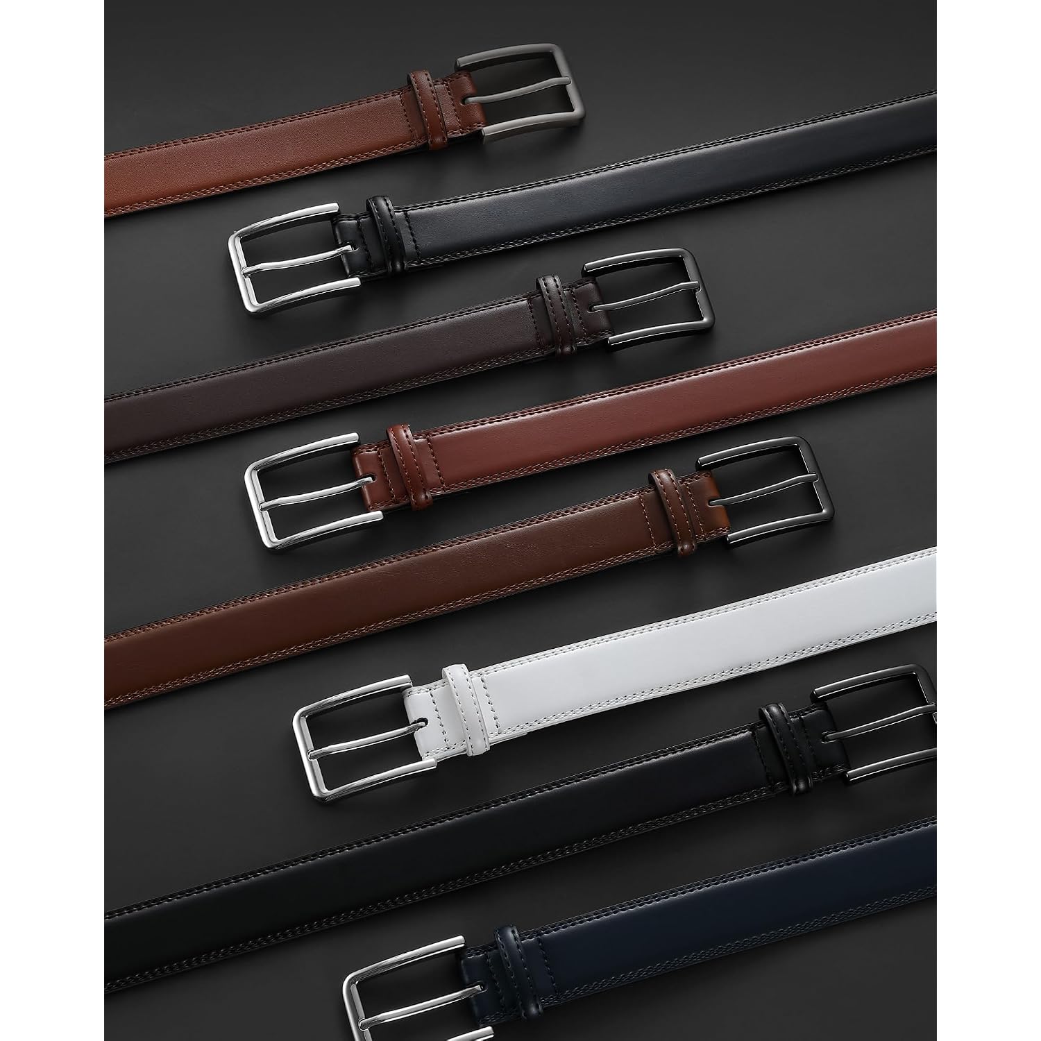 Chaoren Mens Belt Leather - 1 3/8" Dress Belts For Men - Considerate Gift For Work Business Casual Jeans